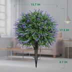 Set of 2 Artificial Lavender Boxwood Topiary Ball Bush for Outdoor with Ground Spike 22", UV Resistant Faux Greenery Shrubs, Fake Boxwood Plants for Indoor, Garden, Yard, Porch, Patio Decor