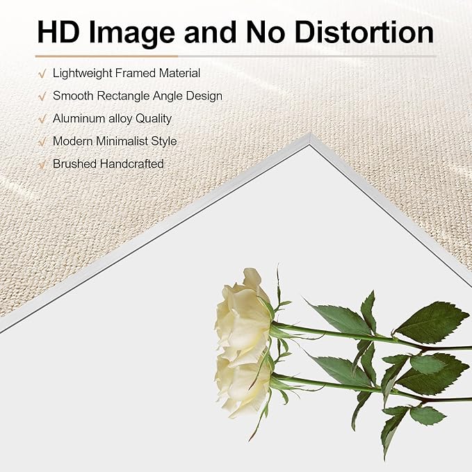 30x40In Silver Bathroom Mirror for Wall, Brushed Nickel Rectangle Mirrors with Metal Frame, Bathroom Rectangular Mirror Modern Wall Mirror for Bedroom Living Room, Hangs Horizontal or Vertical