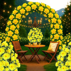 Artificial Boxwood Topiary Ball Trees with Ground Spikes UV Resistant Faux Greenery Shrubs Fake Shrubs for Outdoors, Realistic Faux Plants Bushes for Garden Porch Yard Patio Decor (Yellow)