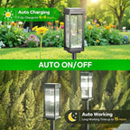 Solar Pathway Lights Outdoor, 4 Pack Upgraded Solar Lights Outdoor Waterproof, Bright Up to 15 Hrs Auto On/Off Garden Light for Yard Patio Lawn Path Walkway Driveway Outside Decor(Cool White)