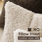 Foindtower 2 Pieces Faux Fur Throw Pillow Cover Decorative Sherpa Pillow Fuzzy Accent Pillowcases Soft Sheepskin Fleece Cushion Case for Bed Couch Living Room 18x18 Inch Neutral Cream