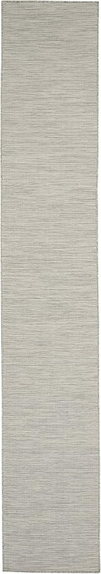 Nourison Positano Indoor/Outdoor Light Grey 2'2" x 12' Area Rug, Easy Cleaning, Non Shedding, Bed Room, Living Room, Dining Room, Backyard, Deck, Patio (2x12)
