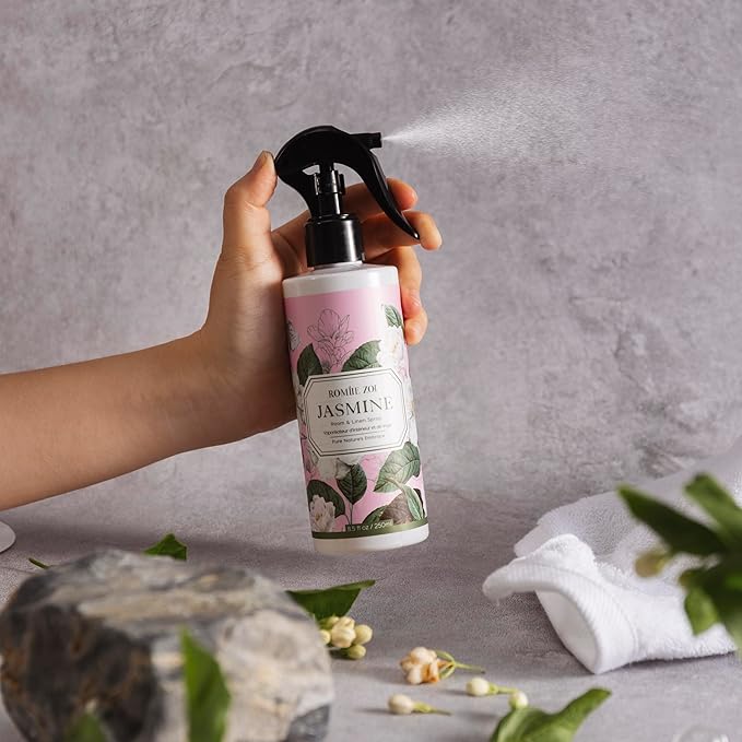 ROMIIE ZOI Room Spray Air Freshener, Fabric linen Spray air Freshener with Natural Plant Extract Scented Room Spray for Home Fragrance - Jasmine - 8.5 FL OZ