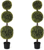 Bornbridge Artificial Yellow Cypress Topiary Ball Tree - Yellow Cypress 4' Ball Tree - Indoor/Outdoor Topiary Trees - Artificial Outdoor Plants - Lifelike Plant (1 Pack)
