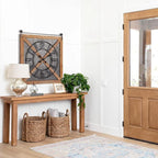 Oakrain Rustic Large Wall Clock, Classic Vintage Hanging Clock, Silent Non-Ticking Square Wall Clock for Living Room Bedroom Office, Numeral, Brown, 27''x29''