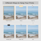 SIGNWIN Poster Bathroom Decor 8"x10"x 4, Wall Art Room Decor Multicolor for Living Room, Bedroom, Office White Aerial View Blue Ocean Wave Beach Shore Nature Wilderness Realism Decorative Landscape