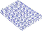 100 Pack Double Loop Wire Binding Spines, YolieraArt 1/4 Inch Spiral Binding Coils for Letter Size,Metal Bindings for Notebook Binder Machine (20 Sheet Capacity, 100P, 3:1 Pitch Twin Combs, Blue)