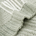 Amélie Home Chenille Knit Throw Blanket for Couch, Checkered Texture Decorative Soft Blanket for Sofa, Bed & Living Room, 50"x60", Sage Green & White