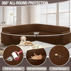 HDCAXKJ Sectional Couch Cover L Shape Stretch Sofa Covers Washable Jacquard Corner Couch Slipcover Non Slip Sectional Slip Cover U Shaped Furniture Protector for Pets Dogs (Dark Coffee, Small)