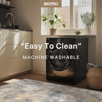 Area Rugs 8x10 for Living Room Bedroom, Modern Abstract Machine Washable Rug, Large Soft Low Pile Floor Cover with Non Slip Backing for Dining Room, Warm Beige Mist