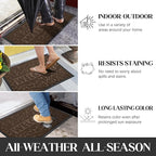 Yimobra Welcome Mat Outdoor, 29.5x17 Waterproof Front Door Mat Outside Entrance, All-Weather Non Slip Front Doormat, Low-Profile Entryway Mats Indoor, Porch and Patio, Coffee