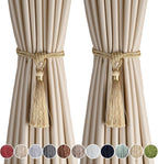 Fenghuangwu Curtain Tiebacks Tassel Tie-Backs, Rope Curtain tie Backs Handmade Curtain Holdbacks Made from Polyester (Gold, 2p)