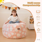 MAXYOYO Bean Bag Chair Bed for Kids, Convertible Bean Bag from Lazy Chair to Floor Bed, Fresh Cloud Design Cover, Stuffed Floor Sofa Couch for Boys and Girls, High-Density Foam Filling, Pink