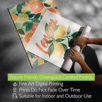 Kitchen Wall Decor Natural Oak Framed Wall Art, 10 pcs of Food Prints for Dining Room Wall Decor, Colorful Pasta and Fruit Wall Pictures for Decoration