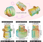 Double Sided Vintage Ribbed Taper Glass Candle Holders,Tea Candle Holder for Table Centerpieces, Wedding Decorations and Dinner Parties (Rainbow, 6 PCS)