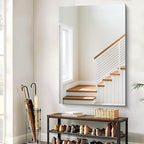 Large Frameless Mirror, 55x36 Frameless Bathroom Mirrors for Over Sink, Upgraded Shatterproof Rectangular Wall Mirror for Bathroom,Bedroom,Living Room and Entryway