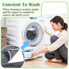 Rectangular Stuffed Pouf Ottoman with Foam Chunk Filling, Coral Fleece and Furry Fabric Design, Multi-Functional Floor Pouf for Living Room, Dark Grey