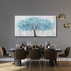 Yuaxker Tree Wall Art Blue and Gold Canvas Painting Modern Aesthetic Wall Decor Spiritual Artwork for Living Room Bedroom Dining Room Office Home Decor 20x40inch