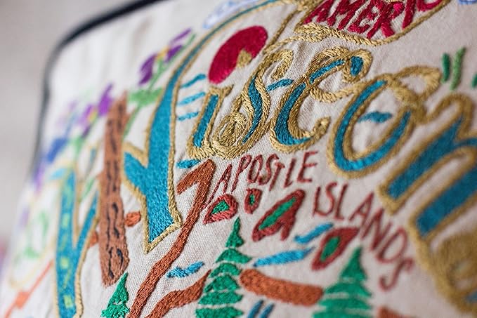 Catstudio Wisconsin Embroidered Decorative Throw Pillow