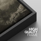 SIGNWIN Framed Canvas Print Wall Art Woodland Nursery Decor Set Fog & Mist Over Blue Pine Tree Forest Nature Modern Art Rustic Landscape Colorful for Living Room, Bedroom, Office - 24"x36"x3 Black