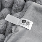Cozy Bliss Faux Fur Throw Blanket for Couch, Cozy Warm Plush Striped Blanket for Sofa Bedroom Living Room,60 * 80 Inches Grey