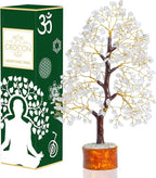 Clear Quartz Crystal Tree of Life - Chakra for Positive Energy, Feng Shui Decor - Gemstone Money Bonsai Tree, Good Luck Healing Crystals - Meditation Stones, Spiritual Unique Gift 10-12"