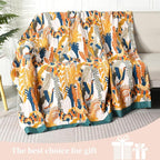 Boho Throw Blanket for Bed - 100% Pure Cotton Ultra Soft Rustic Quilt - Farmhouse Decor Bed Blankets, All Season Rustic Throw for Sofa Couch Chair(60"×80", Floral Bird)