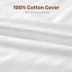 UNIKOME Goose Feathers and Down Pillows with 2 Gusseted Outer Protectors, White Cotton Fabric Bed Pillows for Back Stomach Side Sleepers, King Size, 20 x 36 inches, Pack of 2