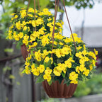 UUqueeten15.7” Fall Decorations for Home Fake Fall Flowers Fake Plants Artificial Impatiens Bouquet Flowers for Outdoors Silk Faux Flowers Impatiens Plants Decor Indoor Planters 8PCS(Yellow)