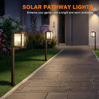 Solar Lights Outdoor Pathway 6 Pack, Solar Pathway Lights Outdoor 24" Tall Bright Auto On/Off Waterproof Garden Landscape Lighting for Path, Yard, Walkway, Driveway, Outside Decor Father's Day