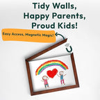 Kids Art Frames 8.5x11, Front Opening Artwork Display Frame for Kids’ Creations – Brown Changeable Frame Holds 250+ Pieces, Show & Store Kids Art, Crafts, and 3D Projects, Easy Wall Hanging