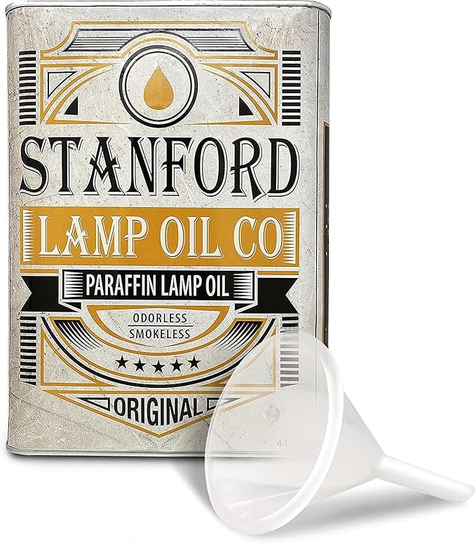 Stanford - Premium Lamp Oil - 4 Liters - Clear Paraffin, Smokeless & Odorless, Ideal for Indoor and Outdoor Use
