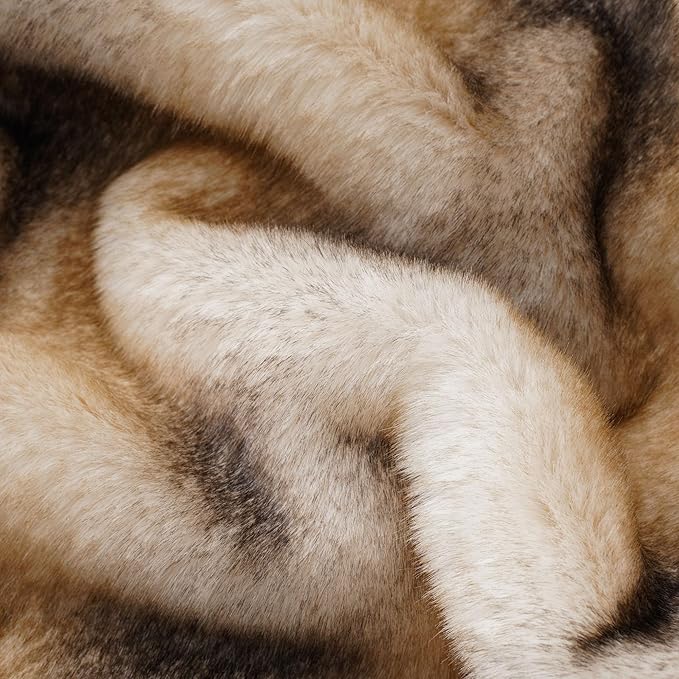 BATTILO HOME Luxury Faux Fur Throw Blanket, Soft Cozy Mink Fur Blanket for Couch, Sofa, Chair, Bed, Thick Warm Fall Fur Throw Blankets, 50"x60"