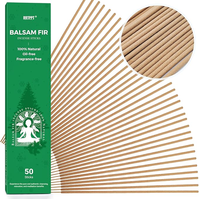 Balsam fir Incense Sticks (50 Sticks), 100% Natural sustainably harvested Balsam fir, Suitable for Yoga, Meditation, Relaxation, and Spiritual Purification