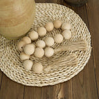 OMISHE Extra Large Wood Bead Garland with 1.6" Diameter Wooden Beads and Tassels, 41" Long Rustic Farmhouse Country Decorative Beads for Home Tiered Tray Decor, Natural Beige