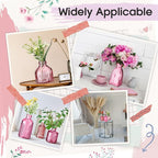 Yaomiao 30 Pcs Vases Bulk Colored Flower Glass Vases Bud Vintage Colored Glass Bottles Colorful Rustic Embossed for Home Wedding Table Decorations Gifts(Pink Series)