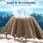 Cooling Comforter Twin Size, Double-Sided Cooling Blanket for Hot Sleepers & Night Sweats, Arc-Chill Q-Max > 0.4 Breathable Ice Blanket, Lightweight Cold Comforter (68''x90'', Brown)