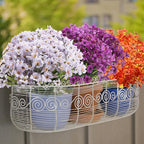 20 Bundles Artificial Flowers for Outdoors, UV Resistant Fake Flowers with Plastic Plants, Faux Silk Flowers for Planter outdoors, Fake realistic flowers For Window Box Front Porch Patio Decor-Red