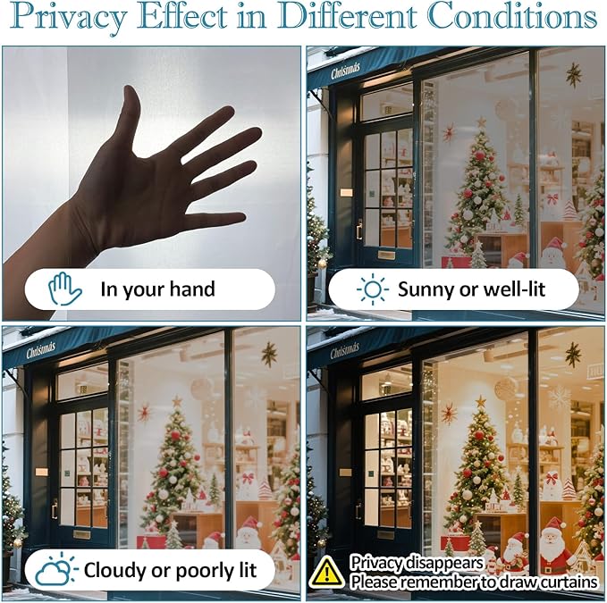 Window Film Transparent Heat Control UV Blocking, 70% VLT Window Tint for Shopfront Glass with Installation Tools, PET Material, Ideal for Stores, Glass Doors and Display Windows, 41.3Inch×196.9Inch