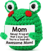 LEJIAJINW Birthday Gifts for Mom Christmas, from Daughter Son, Mom Christmas, Mother in Law Birthday or Mothers Day for Mommy Mama, Funny I Love You Gift Mini Handmade Frog Stuff
