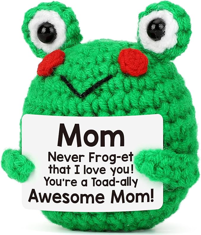 LEJIAJINW Birthday Gifts for Mom Christmas, from Daughter Son, Mom Christmas, Mother in Law Birthday or Mothers Day for Mommy Mama, Funny I Love You Gift Mini Handmade Frog Stuff