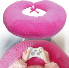 Professional Gaming Pillow for Lap; Arm Rest Pillow Gaming Lap Pillow with Crochet Support - Eliminate Pain in Gaming (Rose Red)