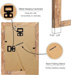 4x6 Picture Frame Set of 4, 4 x 6 Wood Photo Frames with Mat for 3.5x5, Natural Wooden Frame with Real Glass Cover for Wall and Tabletop Display,Brown