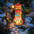 Dazzle Bright Miniature Lighthouse Pathway Decorative Lights, Solar Lights Outdoor Miniature Lighthouse Waterproof Garden Stake Light for Fairy Garden Pathway Lawn Yard Gifts Decoration