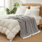 Snuggle Sac Grey Throw Blankets for Couch, Super Soft Warm Blankets Cozy Knit Fuzzy Plush Lightweight Throws for Sofa, Bed,Living Room, Dark Grey, 50x60 inches