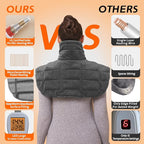 Ruqiji 19" x 24" Weighted Neck&Shoulder Heating Pad, 2.5lbs with 12 Temperature Settings&Countdown timer,Pain Relief for Neck/Shoulders/Menstrual Pain, Christmas Gifts for Women Men Mom Dad(Dark Gray)