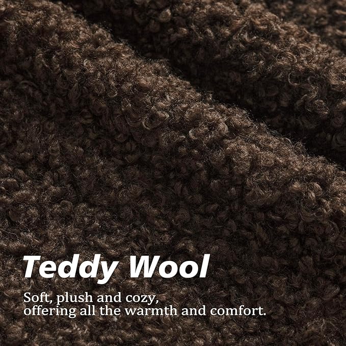 Foindtower 2 Pieces 24x24 Inch Dark Brown, Faux Fur Throw Pillow Cover Accent Sherpa Furry Pillow Covers Fuzzy Soft Pillowcases Cozy Sheepskin Decorative Fleece Cushion Case for Bed Couch Living Room