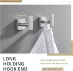 Angle Simple Bathroom Towel Hook 2 Pack, SUS304 Stainless Steel Bath Robe Holder, Modern Coat Hook Wall Mounted, Brushed Nickel