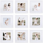 Sheffield Home 9 Piece Gallery Wall Frame Set, 12x12 Inch, White