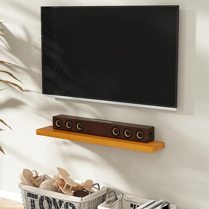 Marsmiles Floating Shelves for Wall - 48 Inch Rustic Wood Floating Shelves Set of 1-48 Inch Wide x 7.7 Inch Deep x 1.6 Inch Thick Wooden Shelves for Room Wall